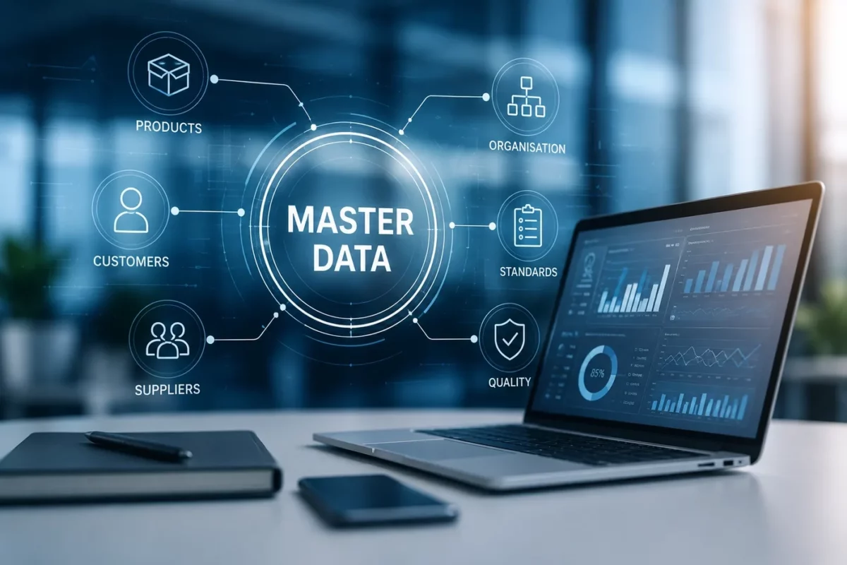 Master data visualization with a computer